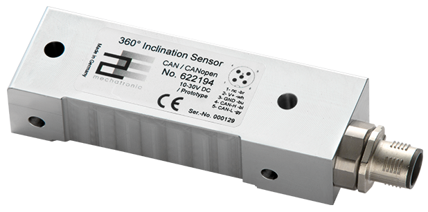 Fluidic inclination sensor with CANBUS